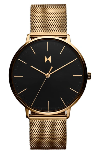 Mvmt Men's Legacy Slim Gold-tone Mesh Bracelet Watch 42mm In Black