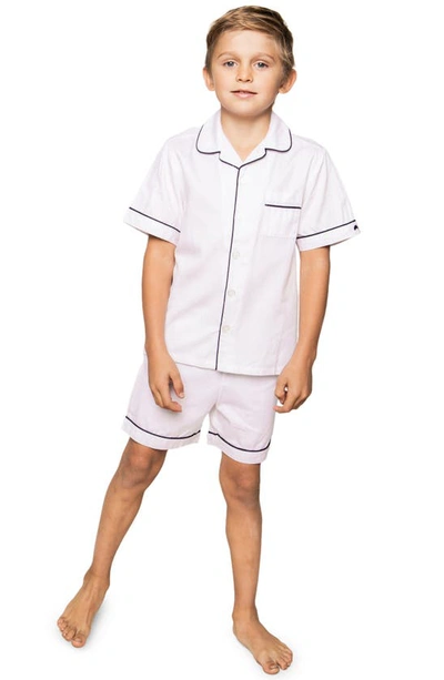 Petite Plume Kids' Short Two-piece Pajamas In White