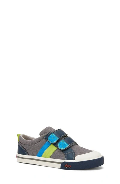 See Kai Run Kids' Russell Sneaker In Gray/ Blue