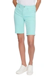 Nydj Ella Side Slit Denim Shorts In Topaz Blue