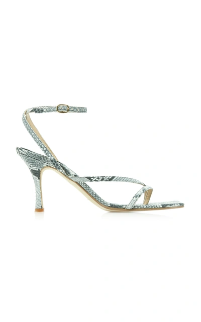 A.w.a.k.e. Delta Snakeskin Ankle Wrap Sandals In Animal