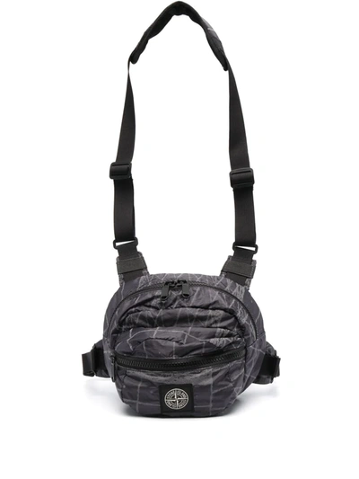 Stone Island 90798 Reflective Nylon Cross-body Bag In Blue | ModeSens