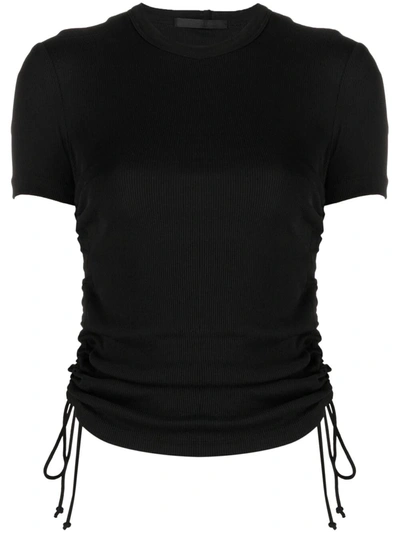 Helmut Lang Drawstring Short-sleeve T-shirt In Black
