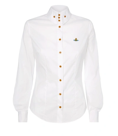 Vivienne Westwood Embroidered Cotton-blend Shirt In White