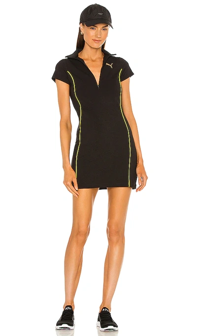 Puma Evide Mock-neck Bodycon Dress In  Black