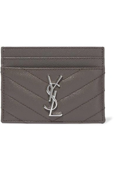 Saint Laurent Quilted Textured-leather Cardholder