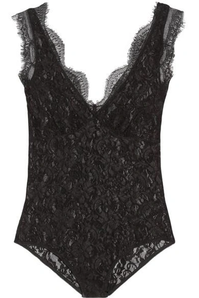 By Malene Birger Earlinna Layered Lace Bodysuit In Black