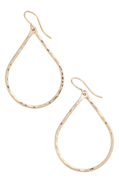 Nashelle Pure Small Hammered Teardrop Earrings In Gold