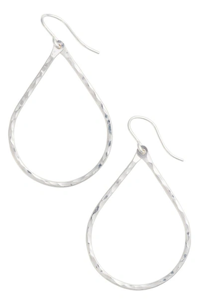 Nashelle Pure Small Hammered Teardrop Earrings In Silver