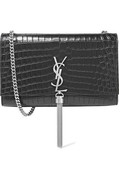 Saint Laurent Monogramme Kate Medium Croc-effect Leather Shoulder Bag