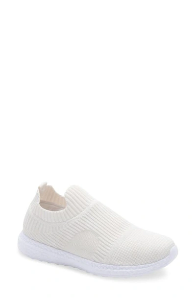 Blondo Waterproof Slip On Sneaker In White Knit