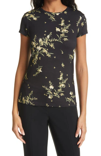 Ted Baker Irennee Floral Print T-shirt In Black