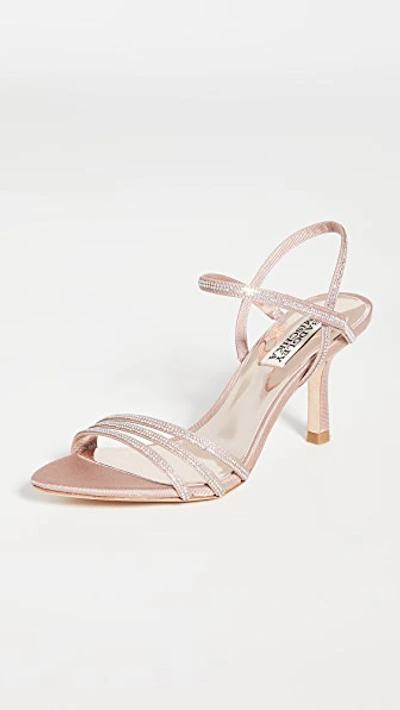 Badgley Mischka Dessa Strappy Sandals In Blush Rose Brown