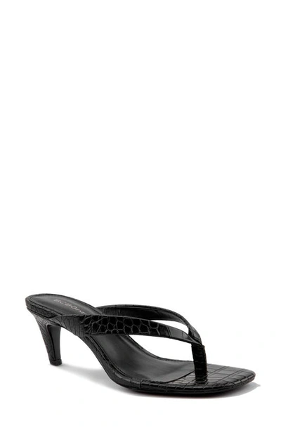 Bcbgeneration Women's Tabina Faux Leather Thong Heeled Sandals In Black