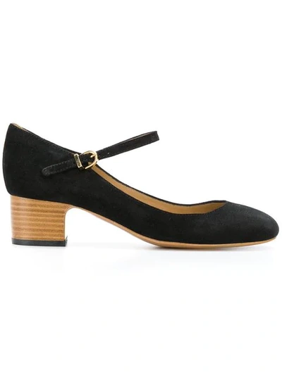 Apc Victoria Block-heel Suede Pumps In Noir