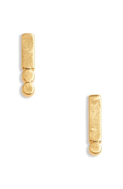 Madewell Bar Stud Earrings In Vintage Gold