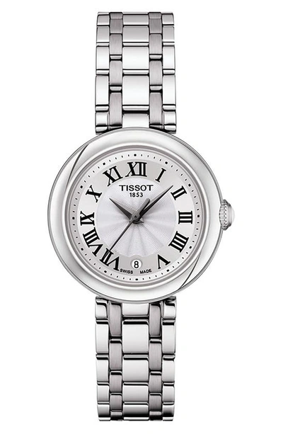 Tissot Women's Swiss Bellissima Stainless Steel Bracelet Watch 26mm In White
