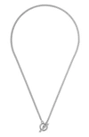 Brook & York Stella Imitation Pearl Toggle Necklace In Silver
