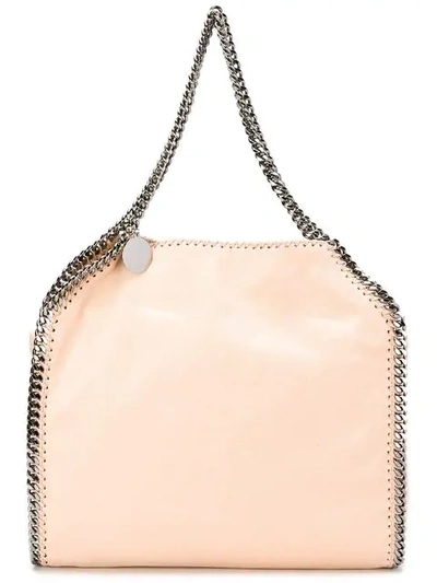 Stella Mccartney Tiny Falabella Metallic Tote In Flame