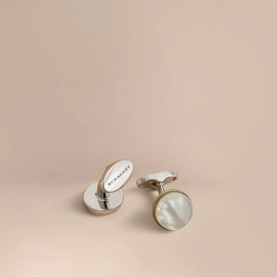 Burberry Mother-of-pearl Stone Round Cufflinks