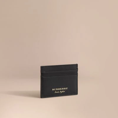 Burberry Trench Leather Card Case In Black