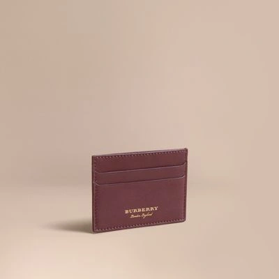 Burberry Trench Leather Card Case In Wine