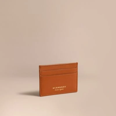 Burberry Trench Leather Card Case In Tan