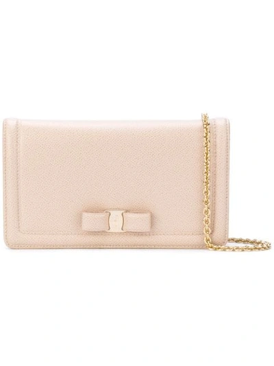 Ferragamo Vara Clutch Bag In Neutrals