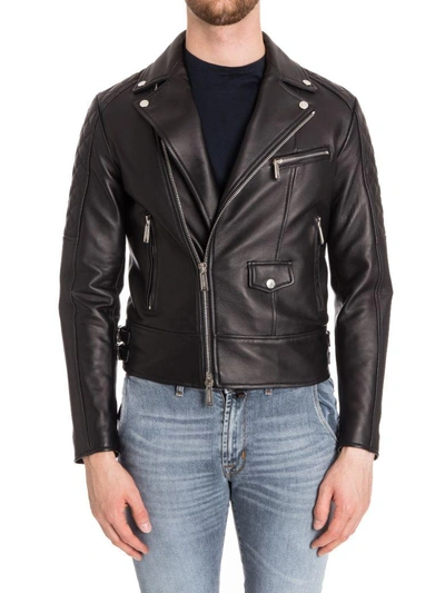 Dsquared2 Dsquared Leather Jacket In Black | ModeSens