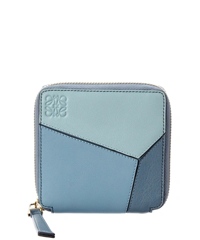 Loewe Puzzle Small Zip-around Leather Wallet In Blue | ModeSens