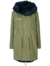 Mr & Mrs Italy Trimmed Hooded Parka In Green