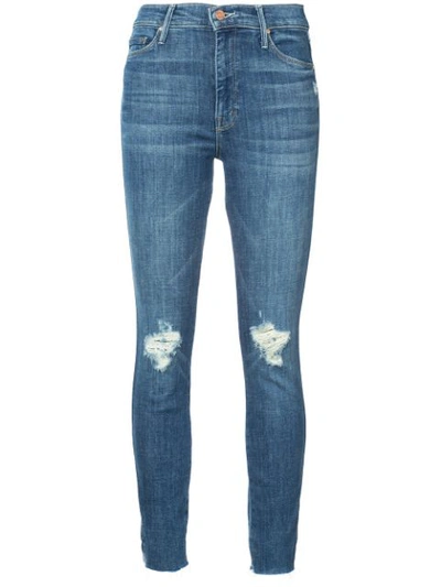 Mother The Vamp Fray Skinny Jeans In Crazy Like A Fox In Blue