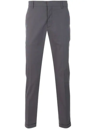 Prada 17cm Slim Fit Virgin Wool & Mohair Pants In Grey