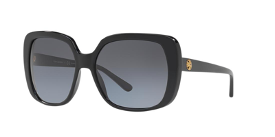 Tory Burch Grey Gradient Polarized Square Unisex Sunglasses Ty7112 1377t3 57 In Black,grey