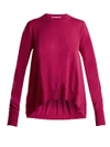 Stella Mccartney Side-slit Wool Sweater In Raspberry-pink