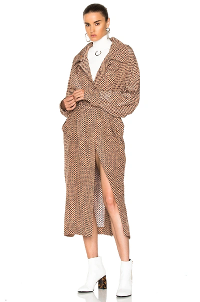 Stella Mccartney Emily Geometric-print Silk Coat In Geometric Print,neutrals