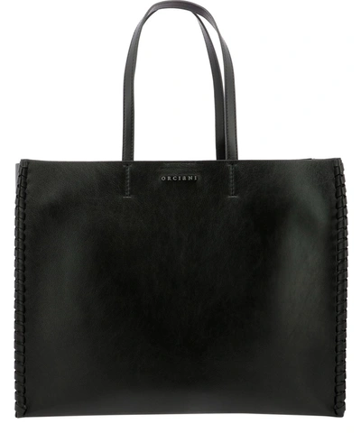 Orciani Black Leather Tote
