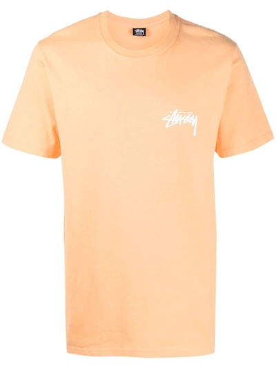 Stussy Peace Sign Cotton T-shirt In Orange