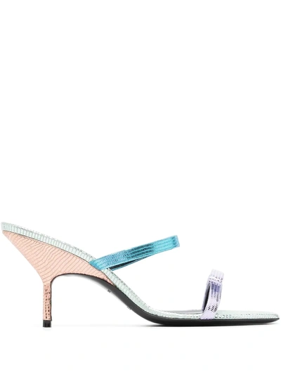 Mini Obi Metallic Sandals In Blue Mini Obi Metallic Sandals In Blue