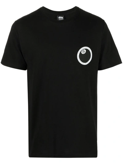 Stussy 8 Ball Dot Print T-shirt In Black,white