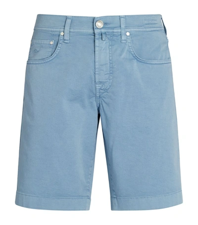 Jacob Cohen Vintage Stretch Cotton Shorts In Light Blue