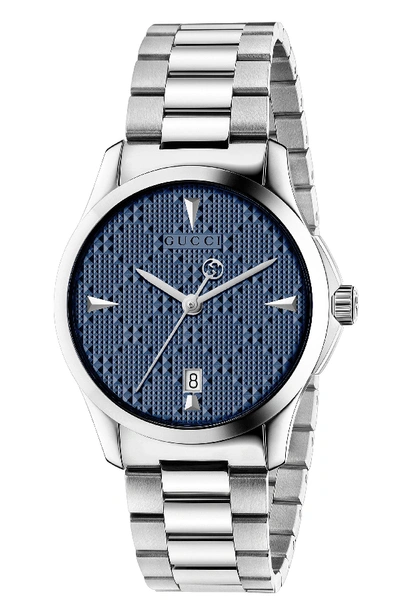 Gucci Men's G-timeless Bracelet Watch, Blue/silver