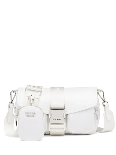 Prada Pocket Detail Shoulder Bag In White