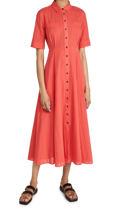 Mara Hoffman Lorelei Striped Organic-cotton Shirt Dress In Red
