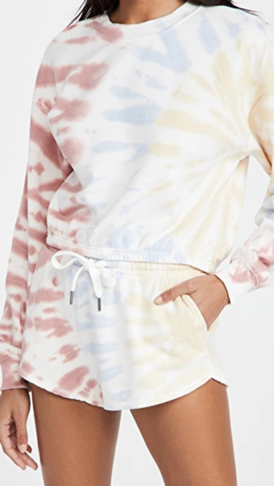 Z Supply Britton Tie Dye Cropped Pullover In White