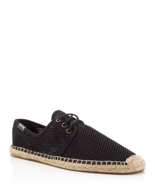 Soludos Derby Mesh Lace Up Espadrille Sneakers In Black | ModeSens