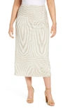 Afrm Felix Power Mesh Skirt In Nude Placement Zebra