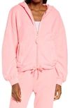 Ugg Abbi Half Moon Zip Hoodie In Neon Coral