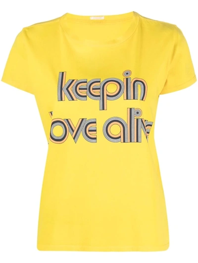 Mother Goodie Goodie Short-sleeve Boxy Cotton Tee In Klo Lemon Keepin