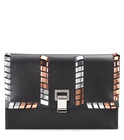 Proenza Schouler Leather Whipstitch Small Lunch Clutch Bag In Black